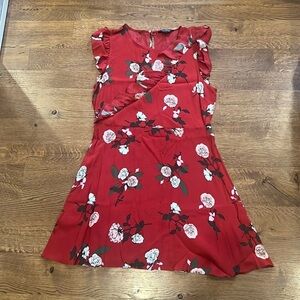Miss Selfridge Women’s Red Floral Dress Size 10